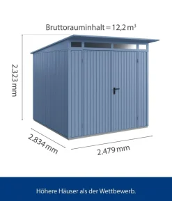 Hörmann Berry-Gerätehaus Classic-P Typ 2, ca. B247,9/H232,3/T283,4 cm