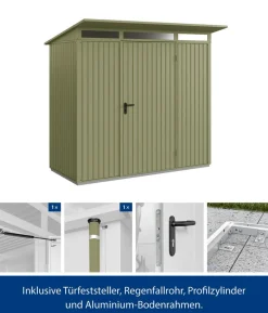 Hörmann Berry-Gerätehaus Classic-P Typ 1, ca. B247,9/H228,6/T153 cm