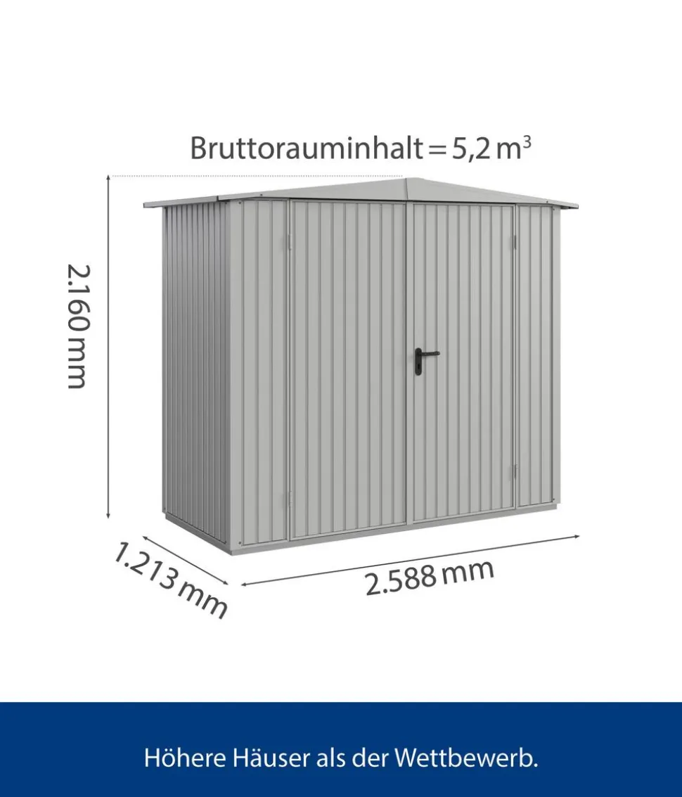 Hörmann Berry-Gerätehaus Classic-S Typ 1, ca. B258,8/H216/T121,3 cm