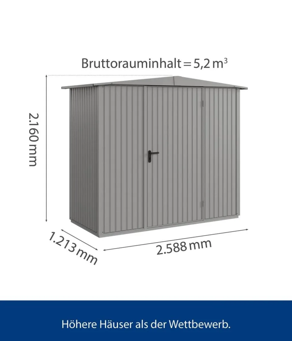 Hörmann Berry-Gerätehaus Classic-S Typ 1, ca. B258,8/H216/T121,3 cm