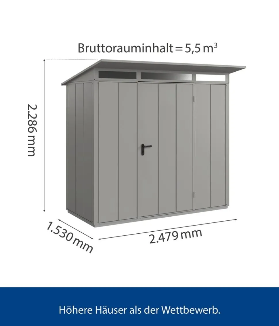 Hörmann Berry-Gerätehaus Modern-P Typ 1, ca. B247,9/H228,6/T153 cm