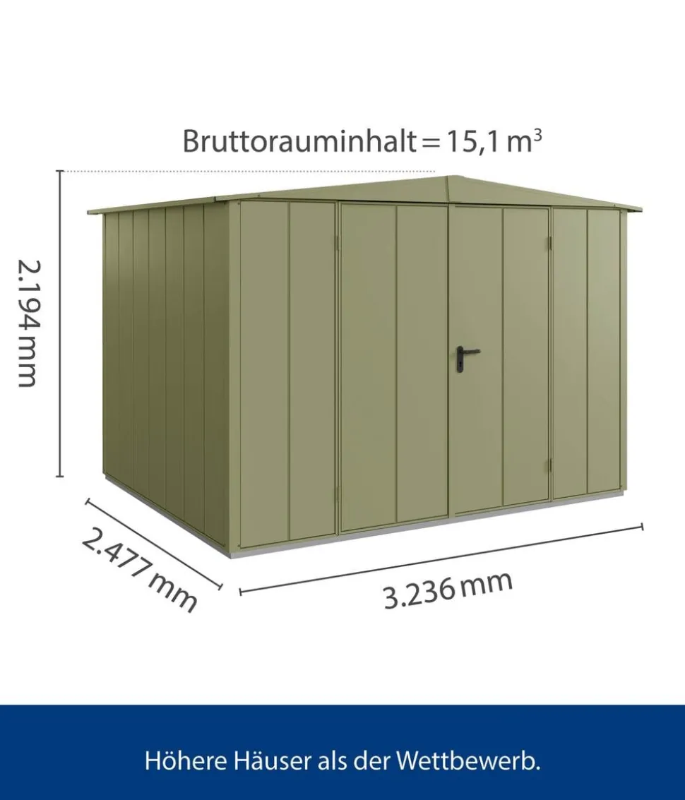 Hörmann Berry-Gerätehaus Modern-S Typ 3, ca. B323,6/H219,4/T247,7 cm