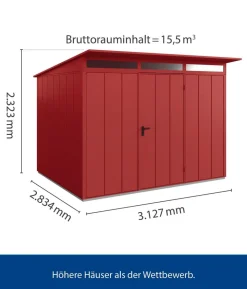 Hörmann Berry-Gerätehaus Modern-S Typ 3, ca. B323,6/H219,4/T247,7 cm