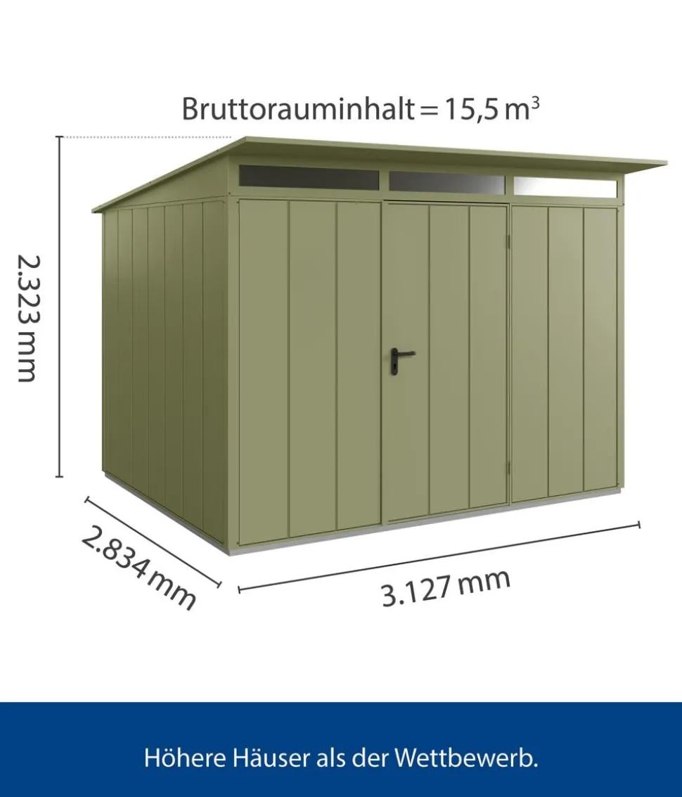 Hörmann Berry-Gerätehaus Modern-P Typ 3, ca. B312,7/H232,3/T283,4 cm