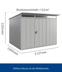 Hörmann Berry-Gerätehaus Modern-P Typ 3, ca. B312,7/H232,3/T283,4 cm