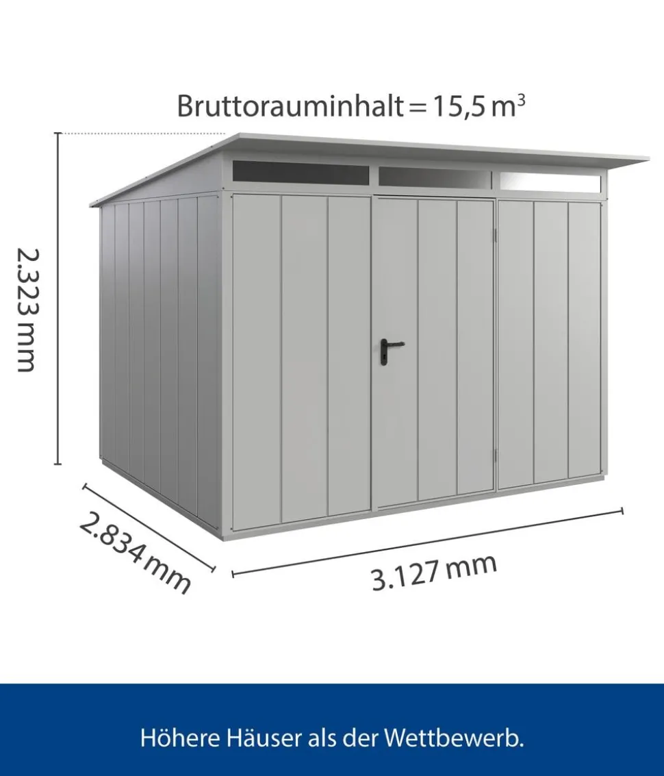 Hörmann Berry-Gerätehaus Modern-P Typ 3, ca. B312,7/H232,3/T283,4 cm