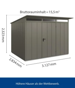 Hörmann Berry-Gerätehaus Modern-P Typ 3, ca. B312,7/H232,3/T283,4 cm