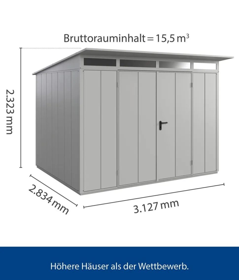Hörmann Berry-Gerätehaus Modern-P Typ 3, ca. B312,7/H232,3/T283,4 cm
