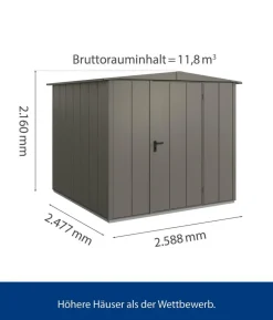 Hörmann Berry-Gerätehaus Modern-S Typ 2, ca. B258,8/H216/T247,7 cm
