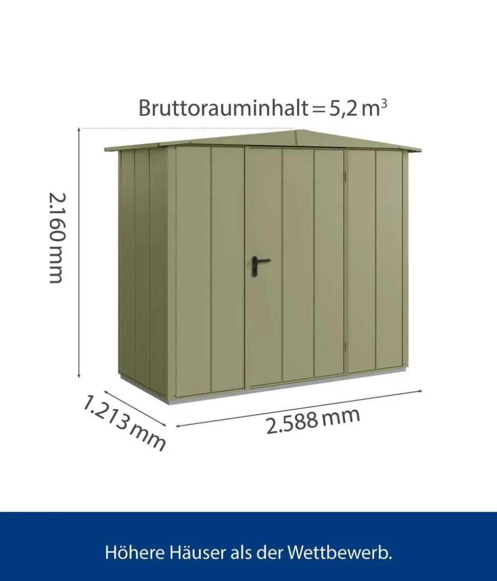 Hörmann Berry-Gerätehaus Modern-S Typ 1, ca. B258,8/H216/T121,3 cm