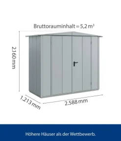 Hörmann Berry-Gerätehaus Modern-S Typ 1, ca. B258,8/H216/T121,3 cm