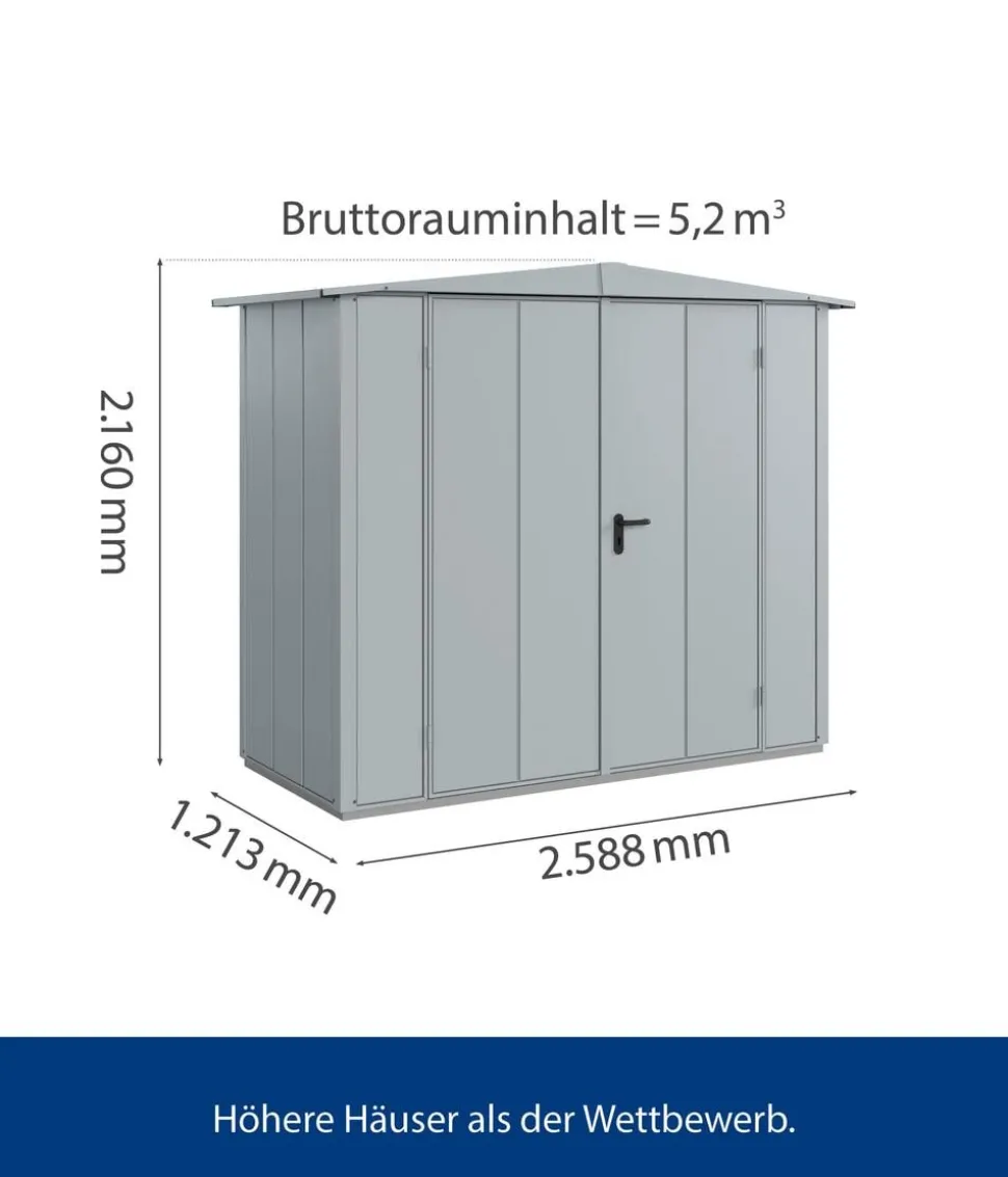 Hörmann Berry-Gerätehaus Modern-S Typ 1, ca. B258,8/H216/T121,3 cm