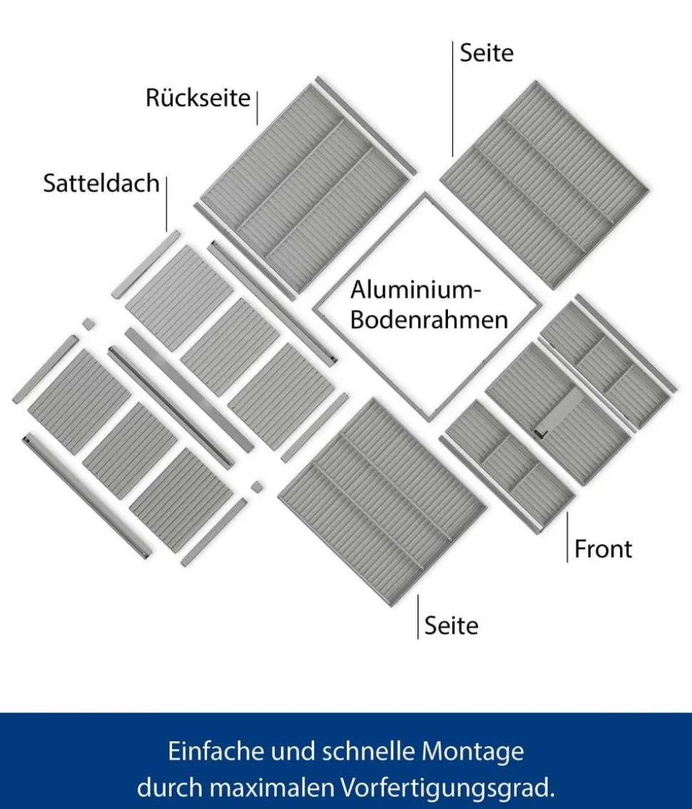 Hörmann Berry-Gerätehaus Modern-S Typ 1, ca. B258,8/H216/T121,3 cm