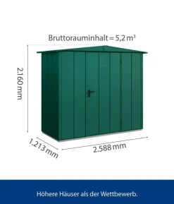 Hörmann Berry-Gerätehaus Modern-S Typ 1, ca. B258,8/H216/T121,3 cm