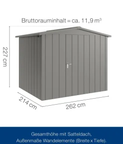 Hörmann Metallgerätehaus Juno JSD9 M-Sk Motiv Modern, ca. B285/H227/T237 cm