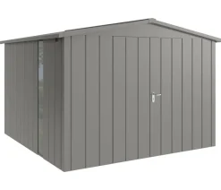 Hörmann Metallgerätehaus Juno JSD14 M-Sk Motiv Modern bodentiefes Fenster mit Doppeltür, ca. B333/H231/T325 cm