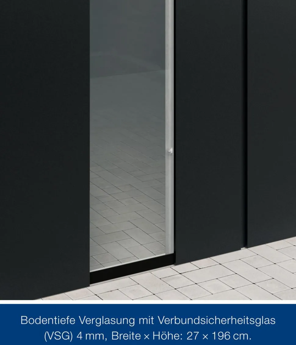 Hörmann Metallgerätehaus Juno JSD14 M-Sk Motiv Modern bodentiefes Fenster mit Doppeltür, ca. B333/H231/T325 cm