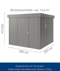 Hörmann Metallgerätehaus Juno JFD10 L-Sk Motiv Design, ca. B277/H222/T277 cm