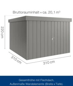 Hörmann Metallgerätehaus Juno JFD14 M-Sk Motiv Modern mit Doppeltür, ca. B325/H222/T325 cm