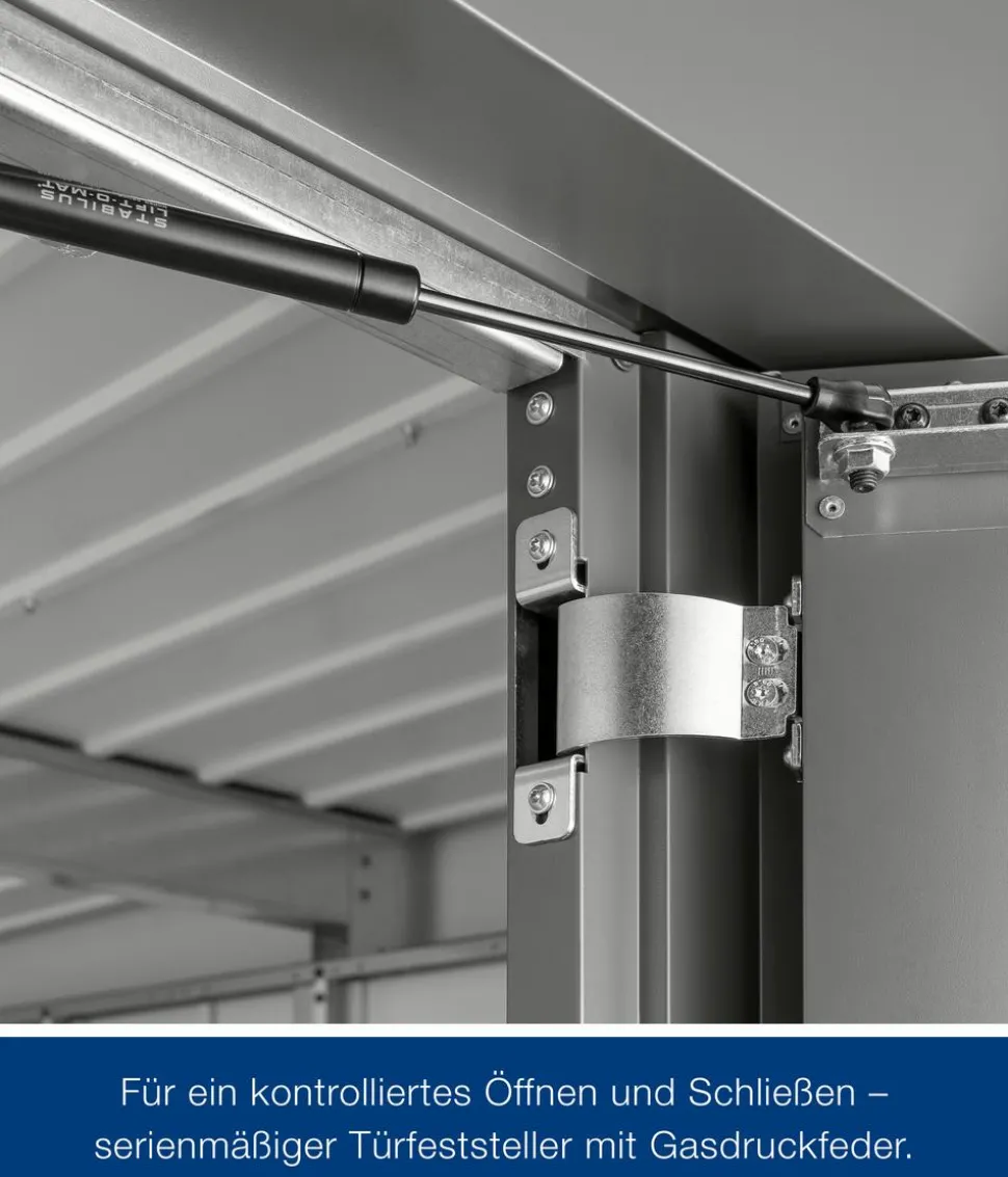 Hörmann Metallgerätehaus Juno JFD14 L-Sk Motiv Design bodentiefes Fenster, ca. B325/H222/T325 cm