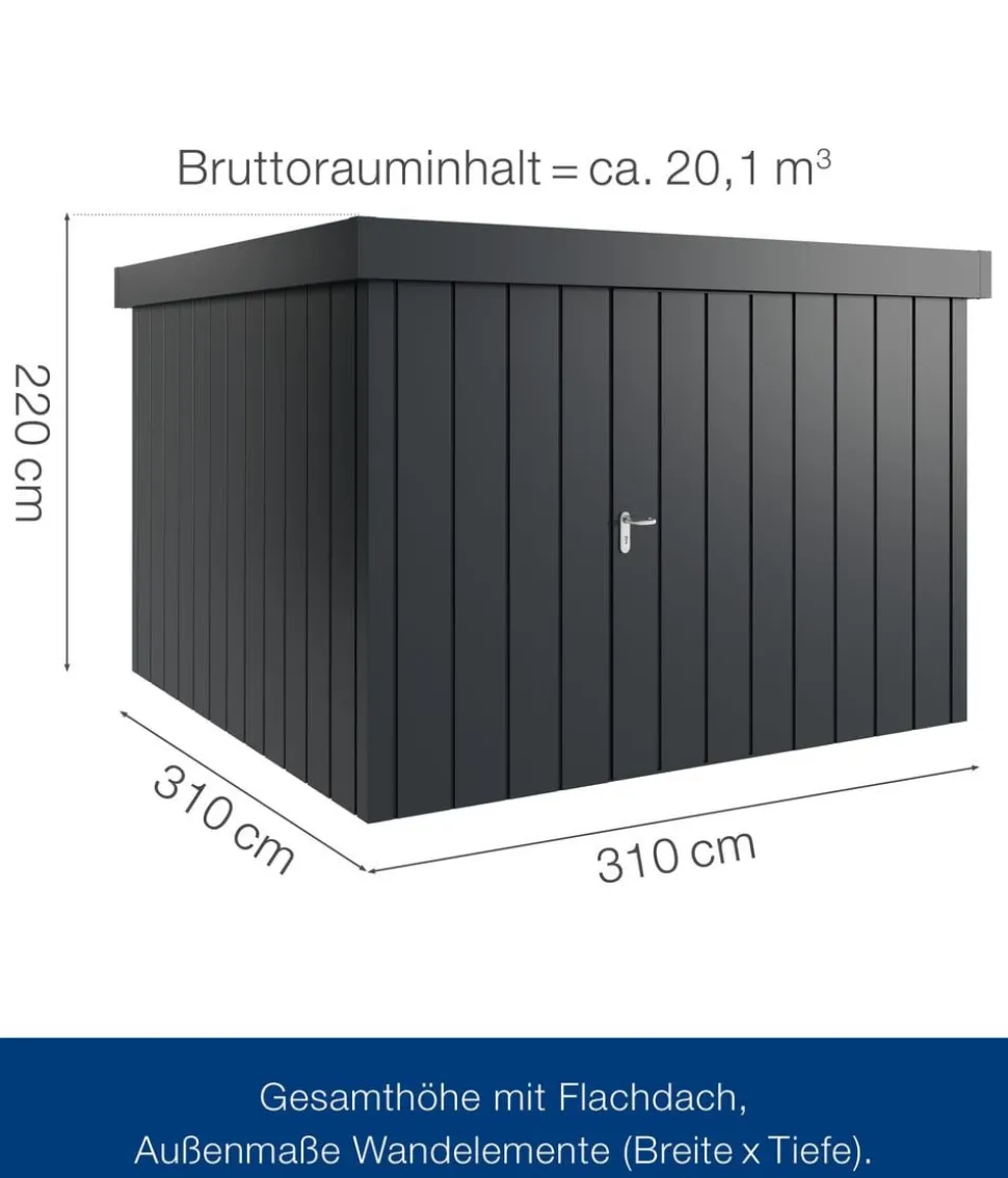 Hörmann Metallgerätehaus Juno JFD14 M-Sk Motiv Modern, ca. B325/H222/T325 cm