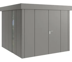 Hörmann Metallgerätehaus Juno JFD10 L-Sk Motiv Design bodentiefes Fenster mit Doppeltür, ca. B277/H222/T277 cm
