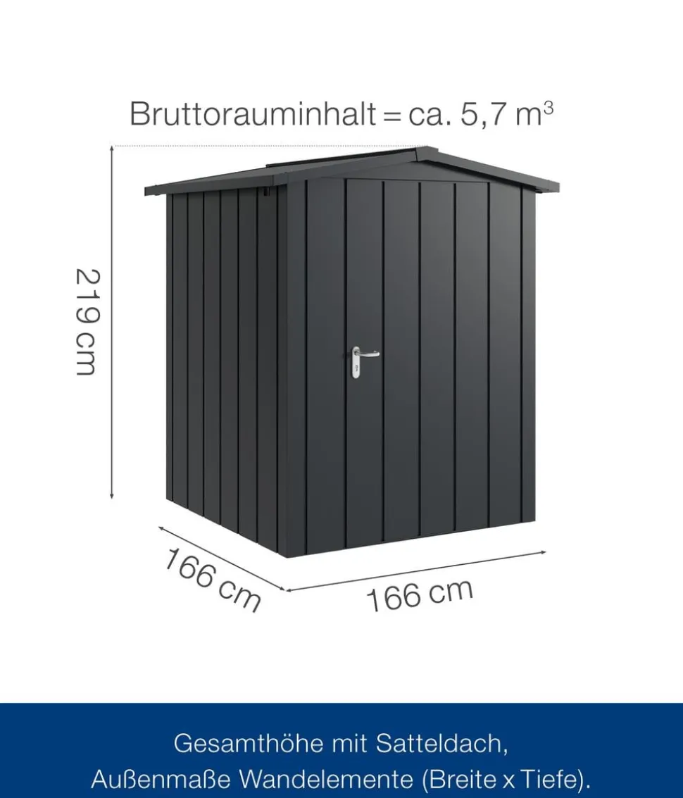 Hörmann Metallgerätehaus Juno JSD2 M-Sk Motiv Modern, ca. B189/H219/T181 cm