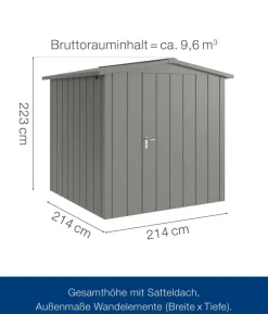 Hörmann Metallgerätehaus Juno JSD5 M-Sk Motiv Modern, ca. B237/H223/T229 cm