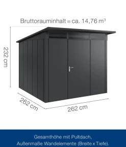 Hörmann Metallgerätehaus Juno JPD10 L-Sk Motiv Design, ca. B277/H232/T310 cm