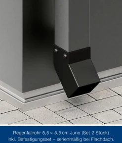 Hörmann Metallgerätehaus Juno JFD4 M-Sk Motiv Modern bodentiefes Fenster mit Doppeltür, ca. B229/H222/T181 cm