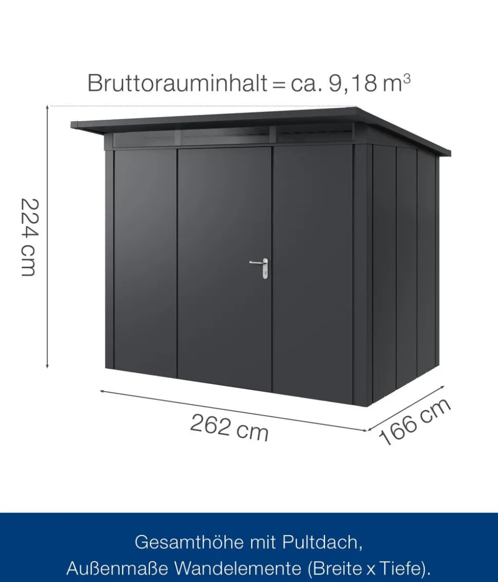 Hörmann Metallgerätehaus Juno JPD8 L-Sk Motiv Design, ca. B277/H224/T214 cm