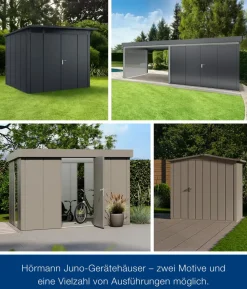 Hörmann Metallgerätehaus Juno JPD8 L-Sk Motiv Design, ca. B277/H224/T214 cm