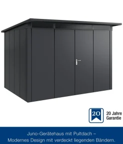 Hörmann Metallgerätehaus Juno JPD12 L-Sk Motiv Design mit Doppeltür, ca. B325/H224/T262 cm