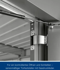 Hörmann Metallgerätehaus Juno JPD7 L-Sk Motiv Design mit Doppeltür, ca. B229/H232/T358 cm