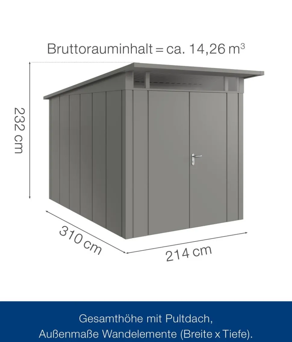 Hörmann Metallgerätehaus Juno JPD13 L-Sk Motiv Design, ca. B325/H232/T310 cm