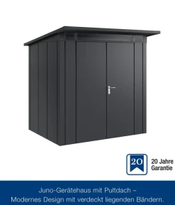 Hörmann Metallgerätehaus Juno JPD4 L-Sk Motiv Design mit Doppeltür, ca. B229/H224/T214 cm