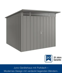 Hörmann Metallgerätehaus Juno JPD4 L-Sk Motiv Design mit Doppeltür, ca. B229/H224/T214 cm