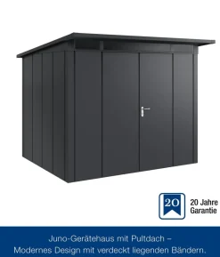 Hörmann Metallgerätehaus Juno JPD9 L-Sk Motiv Design mit Doppeltür, ca. B277/H224/T262 cm