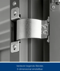 Hörmann Metallgerätehaus Juno JPD6 L-Sk Motiv Design mit Doppeltür, ca. B229/H232/T310 cm