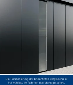 Hörmann Metallgerätehaus Juno JFD4 M-Sk Motiv Modern bodentiefes Fenster, ca. B229/H222/T181 cm