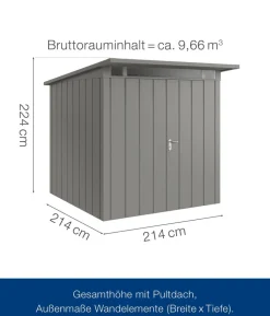 Hörmann Metallgerätehaus Juno JPD6 M-Sk Motiv Modern, ca. B229/H232/T310 cm