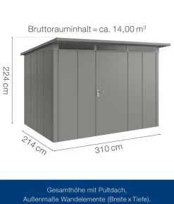 Hörmann Metallgerätehaus Juno JPD12 L-Sk Motiv Design, ca. B325/H224/T262 cm