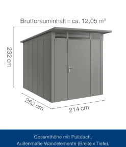 Hörmann Metallgerätehaus Juno JPD6 L-Sk Motiv Design, ca. B229/H232/T310 cm