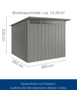 Hörmann Metallgerätehaus Juno JPD10 M-Sk Motiv Modern, ca. B277/H232/T310 cm