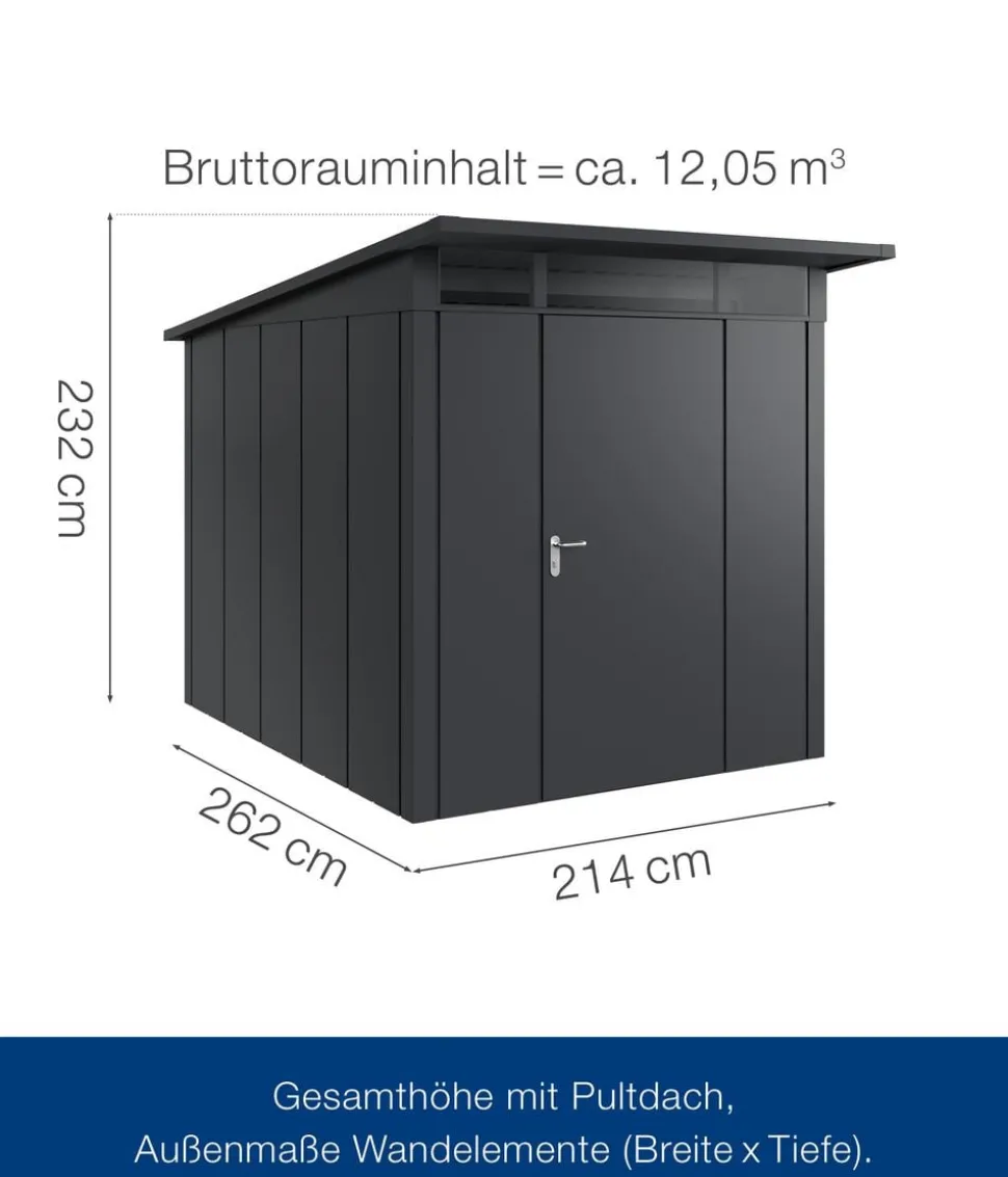 Hörmann Metallgerätehaus Juno JPD6 L-Sk Motiv Design, ca. B229/H232/T310 cm