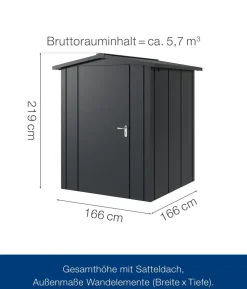 Hörmann Metallgerätehaus Juno JSD2 L-Sk Motiv Design, ca. B189/H219/T181 cm