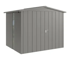 Hörmann Metallgerätehaus Juno JSD9 M-Sk Motiv Modern bodentiefes Fenster mit Doppeltür, ca. B285/H227/T237 cm