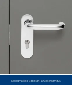 Hörmann Metallgerätehaus Juno JFD14 L-Sk Motiv Design bodentiefes Fenster mit Doppeltür, ca. B325/H222/T325 cm