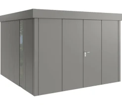 Hörmann Metallgerätehaus Juno JFD14 L-Sk Motiv Design bodentiefes Fenster mit Doppeltür, ca. B325/H222/T325 cm