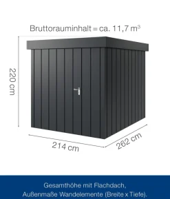 Hörmann Metallgerätehaus Juno JFD6 M-Sk Motiv Modern, ca. B229/H222/T277 cm